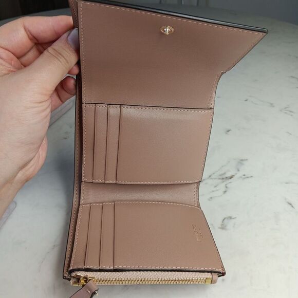 Jimmy Choo MARINDA Dark Red Leather Wallet Trifold Full Set - Picture 6 of 11